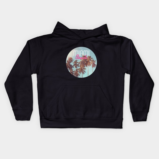 Miami Beach Florida Kids Hoodie by Radarek_Design